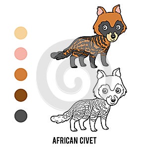 Coloring book, African civet