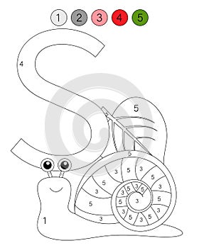 Coloring book alphabet with animals. ABC Coloring Page for kids with numbers.