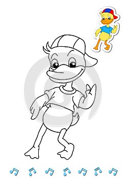 Coloring book animal dancers 7 - duckling photo