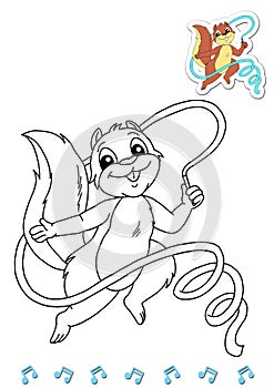 Coloring book animal dancers 9 - squirrel photo