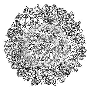 Coloring book antistress style picture