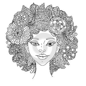 Coloring book antistress style picture photo