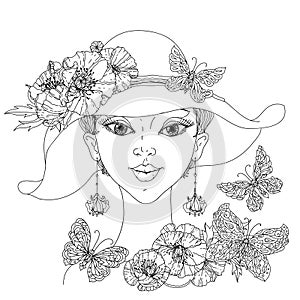 Coloring book antistress style picture photo
