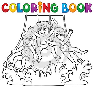 Coloring book aquapark theme 1