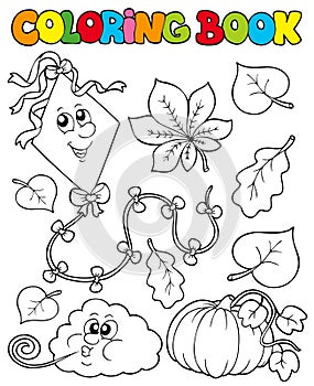 Coloring book with autumn theme 1