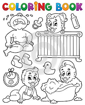 Coloring book babies theme image 1