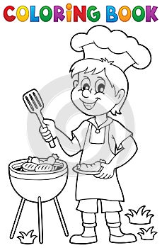 Coloring book barbeque theme 1