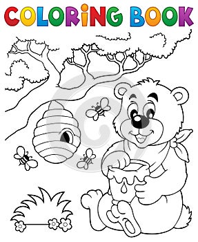 Coloring book bear theme 1
