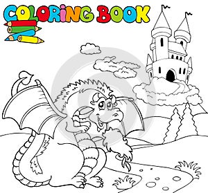 Coloring book with big dragon 1