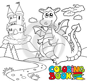 Coloring book with big dragon 2