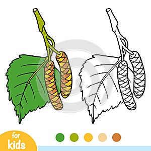 Coloring book, Birch leaf