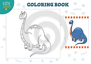 Coloring book, blank page vector illustration. Preschool kids activity