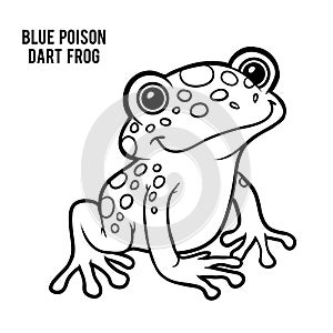 Coloring book, Blue poison dart frog