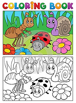 Coloring book bugs theme image 5