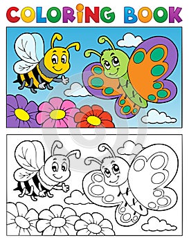 Coloring book butterfly theme 2