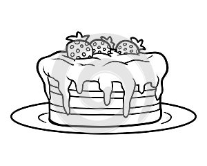 Coloring book, Cake