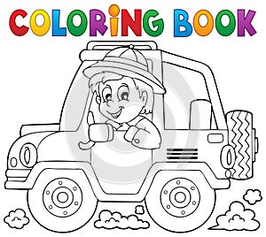 Coloring book car traveller theme 1