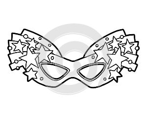 Coloring book, Carnival mask with stars