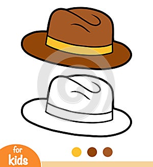 Coloring book, cartoon headwear, Trilby hat photo