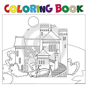 Coloring book with castle