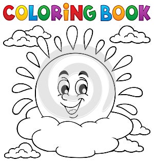 Coloring book cheerful sun theme 1