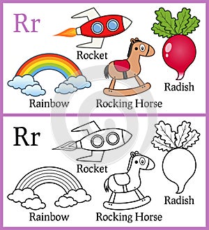 Coloring Book for Children - Alphabet R