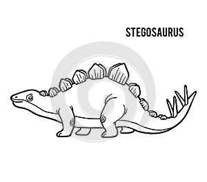 Coloring book for children, cartoon Stegosaurus