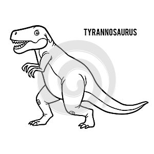 Coloring book for children, cartoon Tyrannosaurus