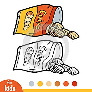 Coloring book, Chips bag