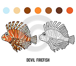 Coloring book, Devil firefish photo