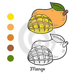 Coloring book for children: fruits and vegetables (mango)