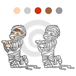 Coloring book for children: Halloween characters (mummy)
