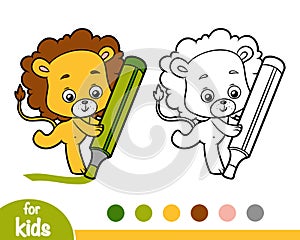 Coloring book, Lion and big marker