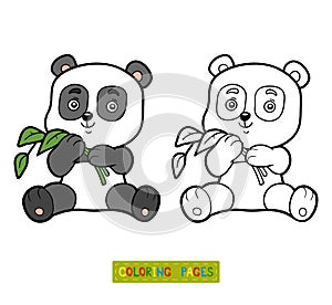 Coloring book for children, little panda