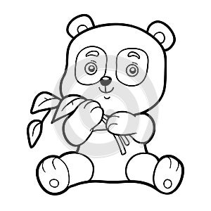 Coloring book for children, little panda