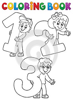 Coloring book children with numbers