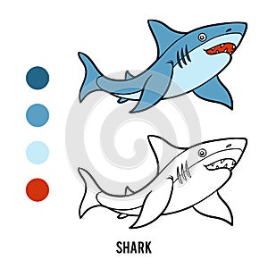 Coloring book for children, Shark