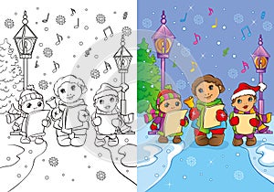 Coloring Book Of Children Sing Christmas Carols