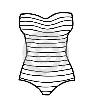 Coloring book, Strapless bandeau women swimsuit photo
