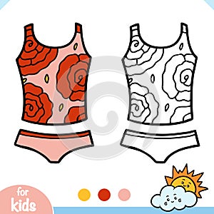 Coloring book, Tankini women swimsuit