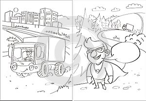 Coloring book for children in vector form. Pages #1 and #2.