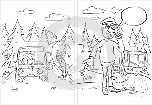 Coloring book for children in vector form. Pages #3 and #4.