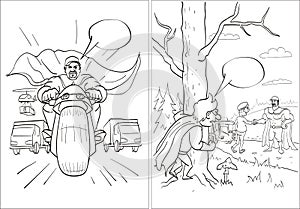 Coloring book for children in vector form. Pages #7 and #8.