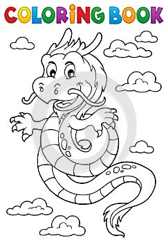 Coloring book Chinese dragon topic 1