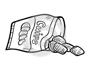 Coloring book, Chips bag