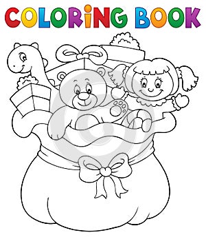 Coloring book Christmas bag topic 1