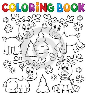 Coloring book Christmas deer topic 1