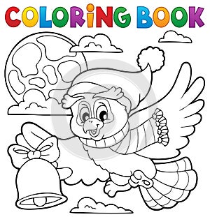 Coloring book Christmas owl theme 1