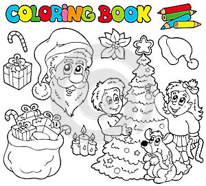 Coloring book with Christmas theme