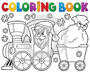 Coloring book Christmas train 1